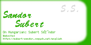 sandor subert business card